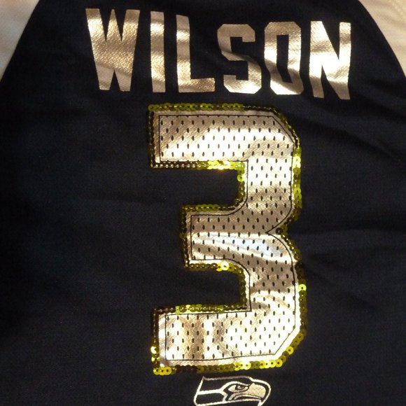 Seahawks FAn Fashion Majestic WILSON #3  Seattle WA  Laced Top M - Picture 5 of 7